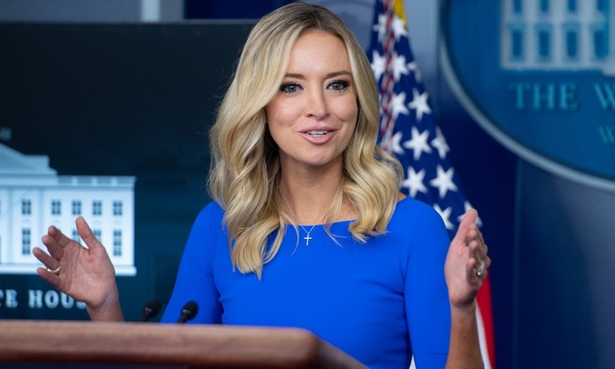 Kayleigh mcenany at a press conference white house on october 1 (photo: afp) 